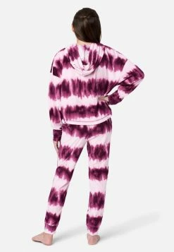 Komar Patterned Hooded Pajama Set Plus Sizes