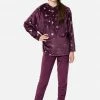 Komar Plus Sizes Plush Patterned Hooded Pajama Set 2 Komar Plus Sizes Plush Patterned Hooded Pajama Set