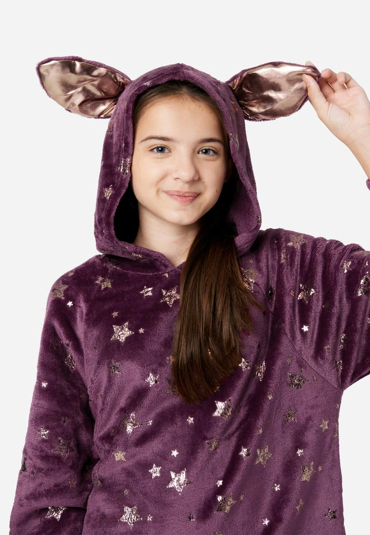 Komar Plus Sizes Plush Patterned Hooded Pajama Set 5 Komar Plus Sizes Plush Patterned Hooded Pajama Set