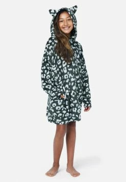 Komar Sleepwear Patterned Hooded Oversized Sleep Shirt