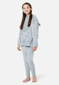 Komar Plus Sizes Plush Patterned Hooded Pajama Set