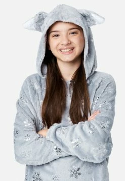 Komar Plus Sizes Plush Patterned Hooded Pajama Set