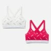 SARAMAX Activewear Patterned J Sport Crisscross Sports Bra 2 Pack