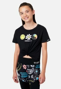 ADJMI J Sport Knot Front Tee Tops