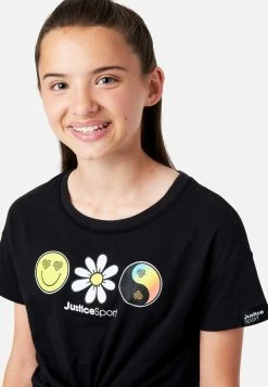 ADJMI J Sport Knot Front Tee Tops