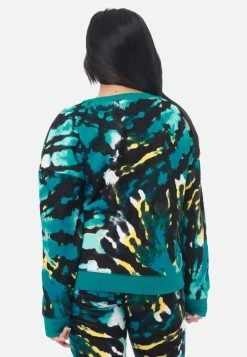 Adjmi Tops Patterned Crop Sweatshirt