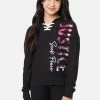 ADJMI Collection X By Justice Lace-up Waffle Sweatshirt