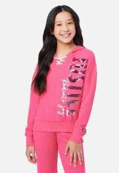 ADJMI Collection X By Justice Lace-up Waffle Sweatshirt