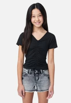 Adjmi Ribbed Cinch V-Neck Tee