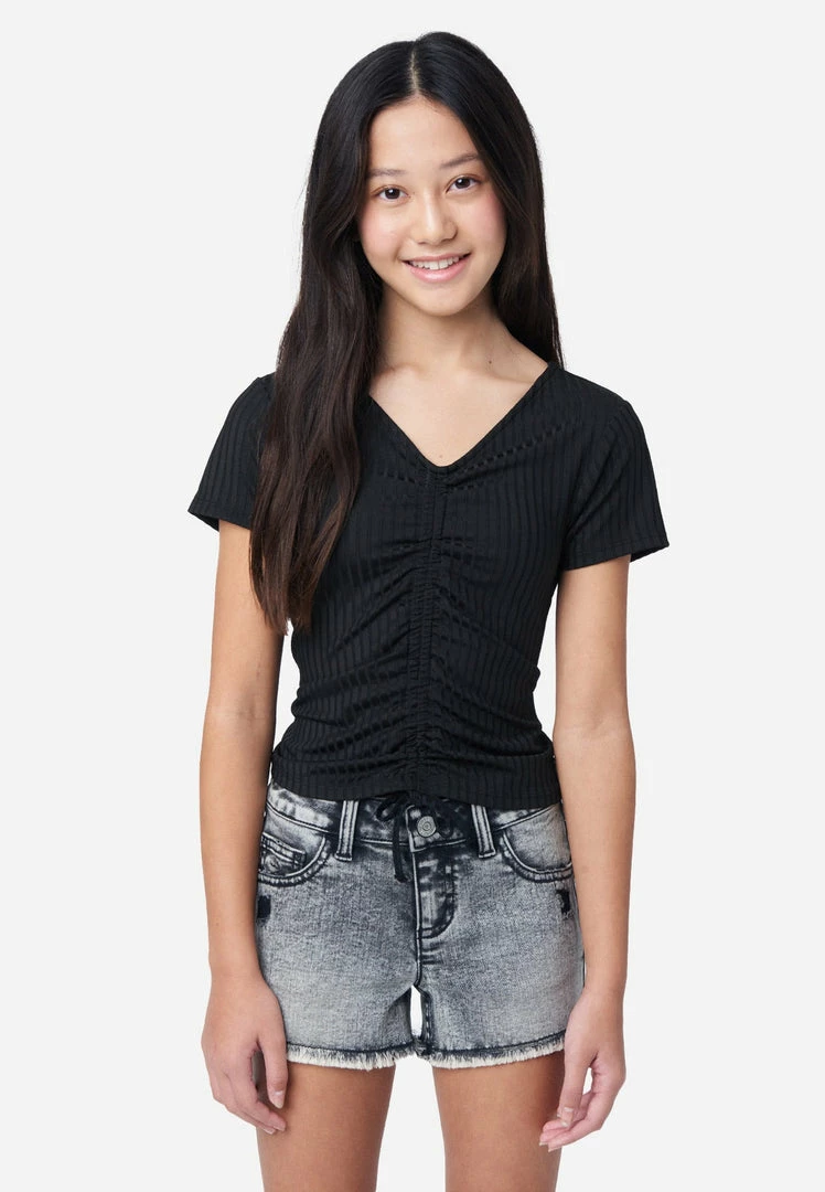 Adjmi Ribbed Cinch V-Neck Tee 3 Adjmi Ribbed Cinch V-Neck Tee