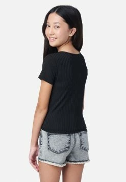 Adjmi Ribbed Cinch V-Neck Tee