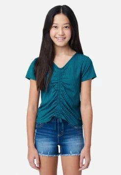 Adjmi Ribbed Cinch V-Neck Tee