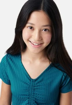 Adjmi Ribbed Cinch V-Neck Tee