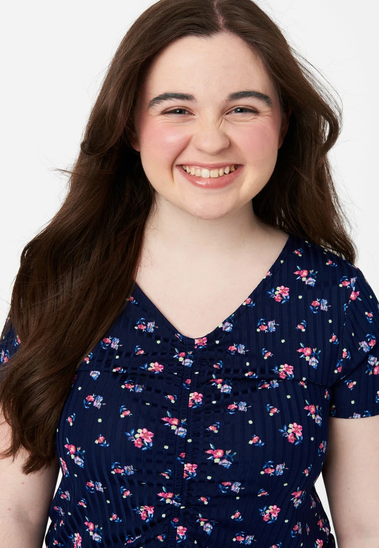 Adjmi Tops Ribbed Cinch V-Neck Tee 5 Adjmi Tops Ribbed Cinch V-Neck Tee