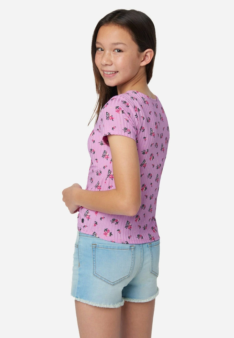 Adjmi Ribbed Cinch V-Neck Tee Tops 4 Adjmi Ribbed Cinch V-Neck Tee Tops