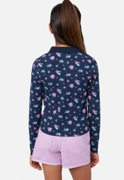 Adjmi Floral Button-Up Polo