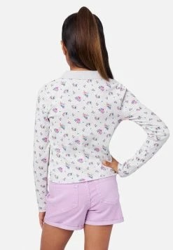 Adjmi Tops Floral Button-Up Polo