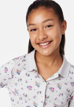 Adjmi Tops Floral Button-Up Polo