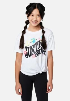 ADJMI Graphic Knot Front Tee Tops