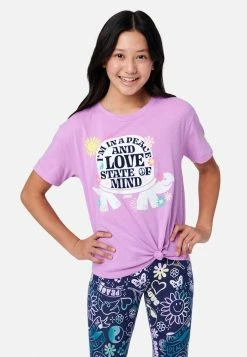 ADJMI Graphic Knot Front Tee Tops