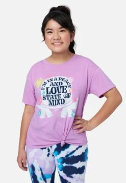 ADJMI Graphic Knot Front Tee Tops