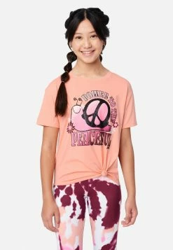 ADJMI Tops Graphic Knot Front Tee
