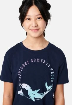 ADJMI Tops Graphic Knot Front Tee