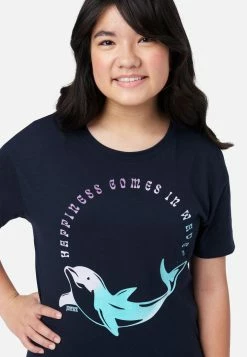 ADJMI Tops Graphic Knot Front Tee