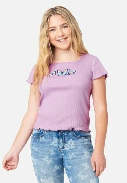 Adjmi Tops Graphic Square-Neck Tee