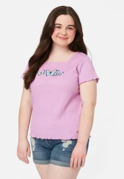 Adjmi Tops Graphic Square-Neck Tee