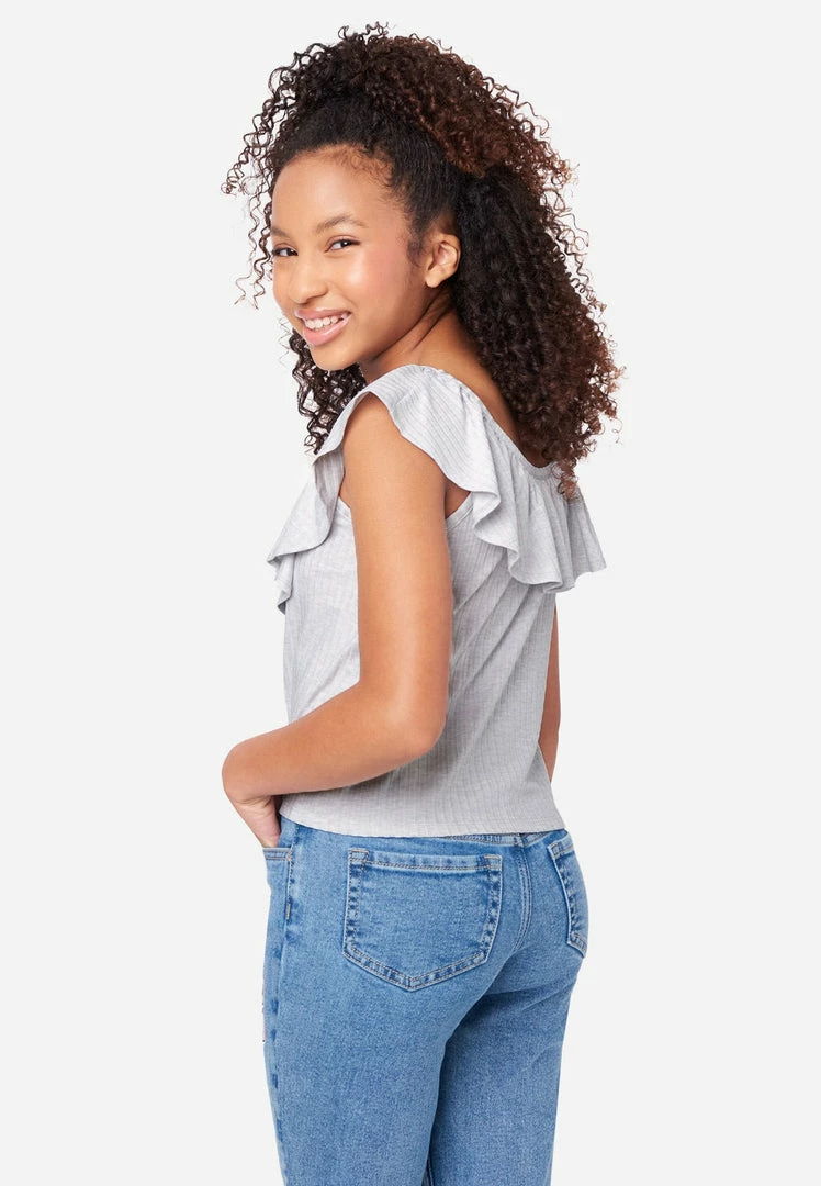 ADJMI Tops Rouched Ruffle Neck Tank 4 ADJMI Tops Rouched Ruffle Neck Tank