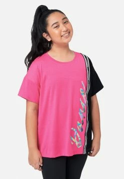 Adjmi J Sport Color Block Sports Graphic Tee Tops