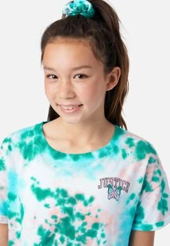 ADJMI Tops Tie-Dye Oversized Tee With Scrunchie