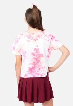 ADJMI Tops Tie-Dye Oversized Tee With Scrunchie