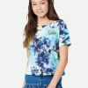 ADJMI Tie-Dye Oversized Tee With Scrunchie Tops 1 ADJMI Tie-Dye Oversized Tee With Scrunchie Tops