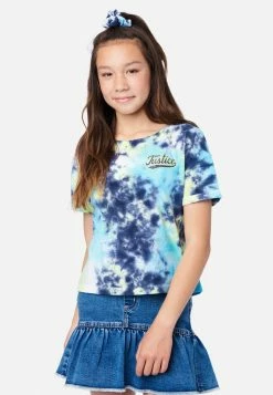 ADJMI Tie-Dye Oversized Tee With Scrunchie Tops
