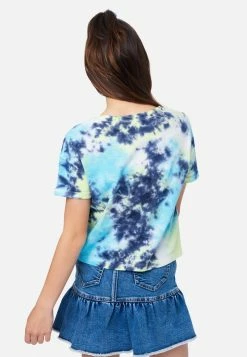 ADJMI Tie-Dye Oversized Tee With Scrunchie Tops