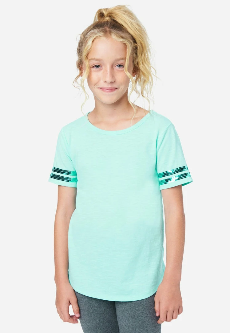 Adjmi Sequin Stripe Scoop-Neck Tee Tops 3 Adjmi Sequin Stripe Scoop-Neck Tee Tops