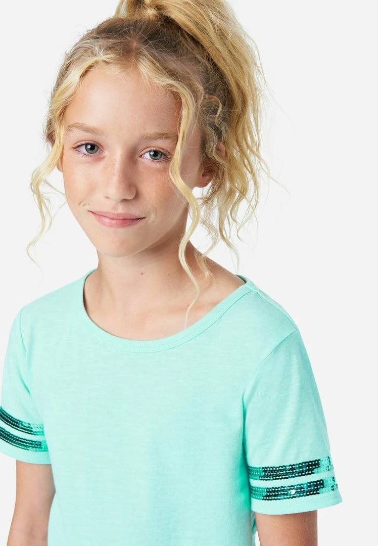 Adjmi Sequin Stripe Scoop-Neck Tee Tops 5 Adjmi Sequin Stripe Scoop-Neck Tee Tops