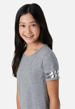 Adjmi Tops Sequin Stripe Scoop-Neck Tee