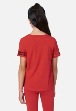 Adjmi Tops Sequin Stripe Scoop-Neck Tee