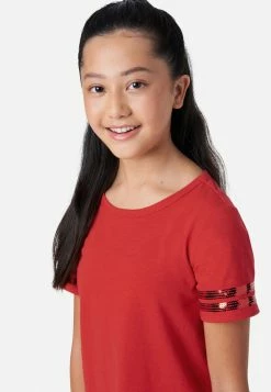 Adjmi Tops Sequin Stripe Scoop-Neck Tee