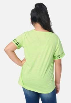 Adjmi Sequin Stripe Scoop-Neck Tee Tops