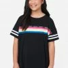 Adjmi J Sport Stripe Crewneck Tee Tops
