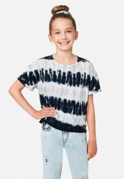 Adjmi Tops Tie-Dye Tie-Front Tee & Hair Tie