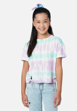Adjmi Tie-Dye Tie-Front Tee & Hair Tie