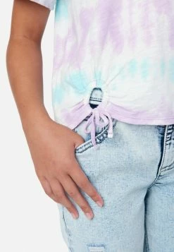 Adjmi Tie-Dye Tie-Front Tee & Hair Tie