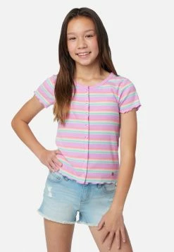 Adjmi Patterned Button-Up Tee Tops 12 Adjmi Patterned Button-Up Tee Tops