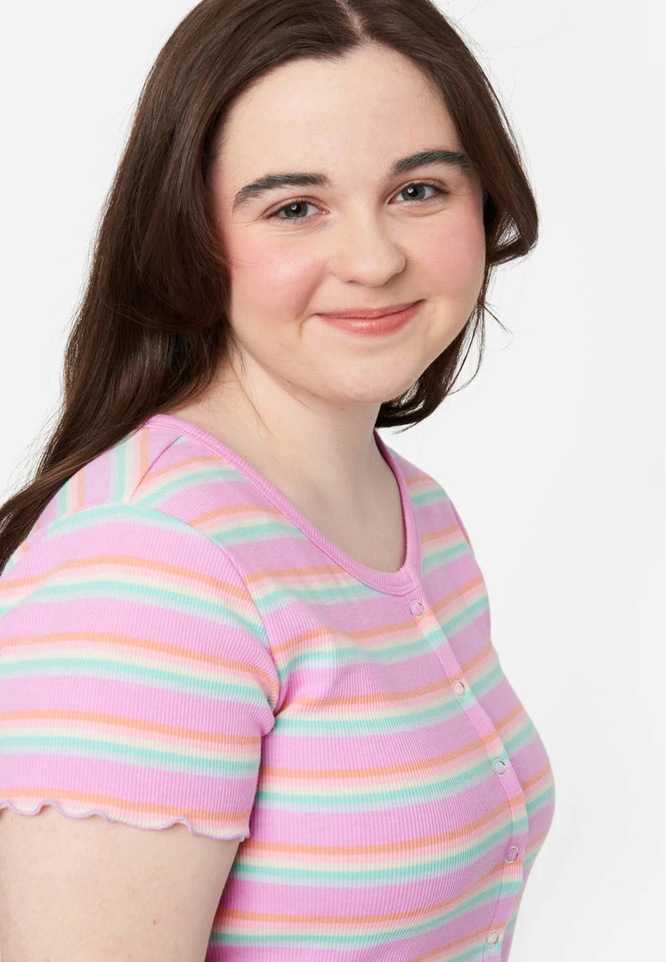 Adjmi Patterned Button-Up Tee Tops 5 Adjmi Patterned Button-Up Tee Tops