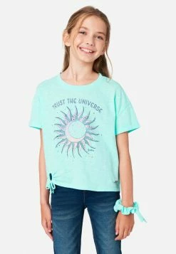 Adjmi Graphic Tie-Front Tee & Hair Tie Tops